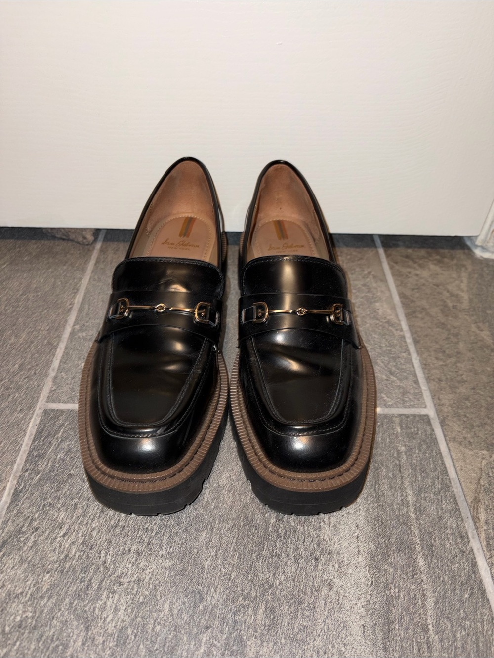 Sam Edelman Lea Platform Black Patent Leather Loafers, 10 NWOB - Picture 4 of 7